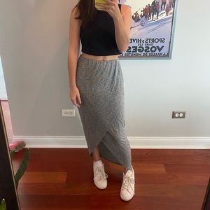 Most Comfortable Gray Midi Skirt